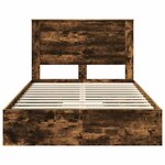 vidaXL Lit de Rangement Chêne fumé 135 x 190 cm Bois d'ingénierie
