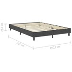 vidaXL Sommier à lattes de lit Gris foncé Tissu 160x200 cm
