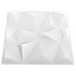 vidaXL Panneaux muraux 3D 24 Pièces 50x50 cm Blanc diamant 6 m²