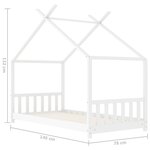 vidaXL Cadre de lit d'enfant Blanc Bois de pin massif 70x140 cm