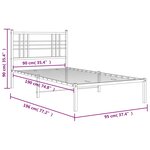 vidaXL Cadre de lit métal sans matelas avec tête de lit blanc 90x190cm