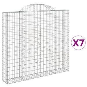 vidaXL Paniers à gabions arqués 7 Pièces 200x30x180/200 cm Fer galvanisé