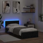 vidaXL Cadre de lit Chêne noir 90 x 190 cm Bois d'ingénierie