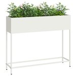 vidaXL Bac de jardin surélevé Blanc 100 x 26 x 82 cm Acier