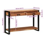 vidaXL Table console Marron 120 x 33 x 75 cm Bois d'acacia massif