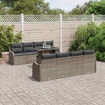 vidaXL Ensemble de canapé de jardin 9 Pièces Gris 100 x 55 x 73 cm