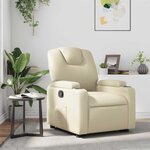 vidaXL Fauteuil inclinable Crème Similicuir