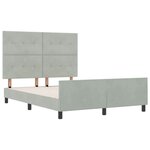 vidaXL Lit à ressorts avec tête de lit Gris clair 140 x 190 cm Velours