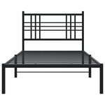 vidaXL Cadre de lit métal sans matelas avec tête de lit noir 90x200 cm