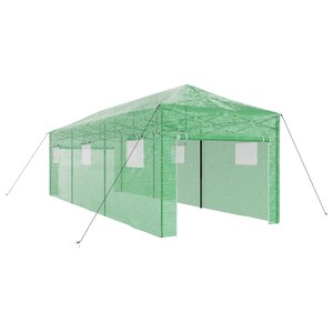 vidaXL Serre avec cadre pop-up avec toit Vert 290 x 870 x 315 cm Acier