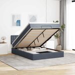vidaXL Cadre de lit ottoman avec matelas gris foncé 140x200 cm velours