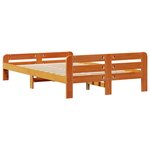 vidaXL Cadre de lit sans matelas cire marron 135x190cm bois pin massif