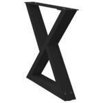 vidaXL Pieds de table basse 2 pièces Noir 60 x (42-43 3) cm Acier