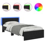 vidaXL Cadre de lit Chêne noir 90 x 200 cm Bois d'ingénierie