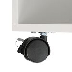 Caisson à roulettes pratique pour bureau 60 x 40 x 50 cm 3 compartiments ajustable en bois blanc 13_0016057