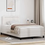 vidaXL Lit à ressorts avec matelas blanc  petit double  simili cuir.