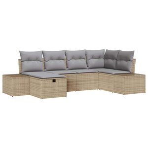 vidaXL Ensemble de canapé de jardin 6 Pièces Beige 55 x 62 x 69 cm