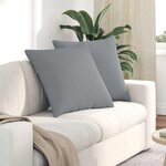 vidaXL Coussins de canapé 2 Pièces Gris clair 80 x 80 cm tissu