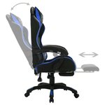 vidaXL Fauteuil de jeux vidéo avec LED RVB Bleu et noir Similicuir