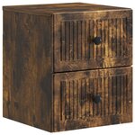 vidaXL Cabinet de chevet mural 2 Pièces Chêne fumé 33 x 34 5 x 40 cm