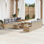 vidaXL Ensemble de canapé de jardin 11 Pièces Beige et Gris clair