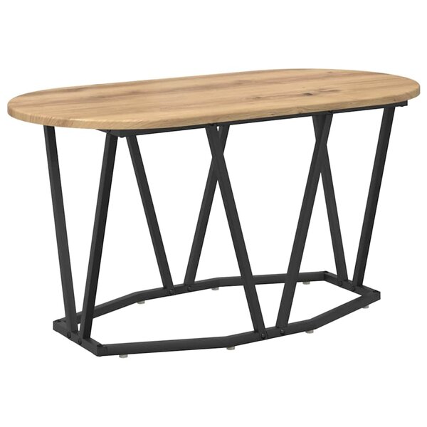 Table basse vidaXL en chêne  artisanale  80x40x40 5 cm en bois d'ingénierie et métal