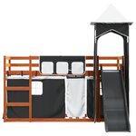 vidaXL Lit superposé sans matelas avec toboggan blanc noir 90x200 cm