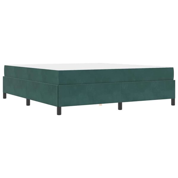 vidaXL Cadre de lit Vert foncé et blanc 180 x 200 cm Velours