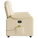 vidaXL Fauteuil de massage inclinable Crème Tissu