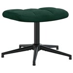 vidaXL Chaise de relaxation avec tabouret Vert foncé Velours