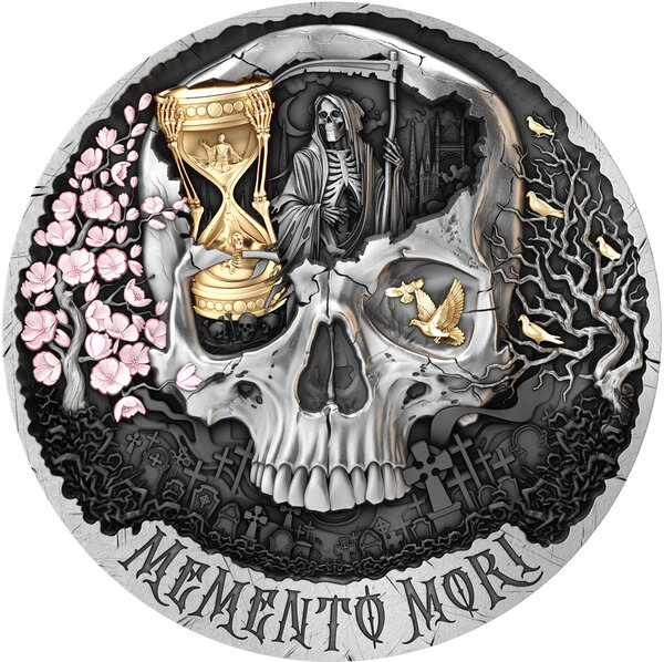 Monnaie MEMENTO MORI 2 Oz Argent 2000 Francs Cameroon 2026 (PRÉCOMMANDE)