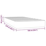 vidaXL Matelas de lit à ressorts ensachés fermeté moyenne noir 100x210x20 cm velours