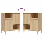 vidaXL Buffets 2 Pièces chêne sonoma 60x35x70 cm bois d'ingénierie