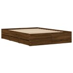 vidaXL Cadre de lit avec tiroirs sans matelas chêne marron 120x190 cm