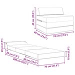 vidaXL Canapé-lit pliable Gris clair 200 x 70 x 10 cm Velours
