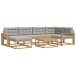 vidaXL Ensemble de canapés d'extérieur 7 pc Blanc et gris clair