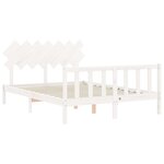 vidaXL Cadre de lit avec tête de lit blanc 140x200 cm bois massif