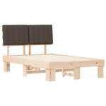 vidaXL Cadre de lit avec tête de lit rembourrée Taupe 120 x 190 cm