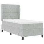 vidaXL Lit à ressorts avec matelas Gris clair 190 x 90 cm Velours