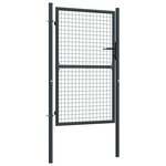 vidaXL Portail en maille de jardin Acier galvanisé 100 x 225 cm Gris
