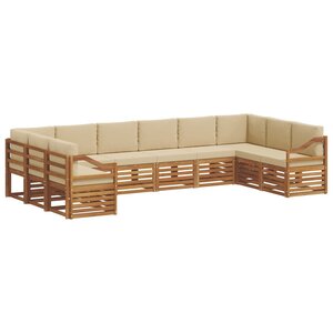 vidaXL Ensemble de canapés d'extérieur 10 pc Naturel et Beige