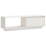 vidaXL Meuble TV Blanc 110x30x33 5 cm Bois de pin massif