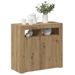 vidaXL Buffet avec lumières LED chêne artisanal bois d'ingénierie