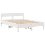 vidaXL Lit bibliothèque sans matelas blanc 140x190 cm bois pin massif