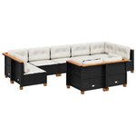 vidaXL Salon de jardin 9 Pièces avec coussins noir résine tressée