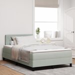 Lit Box Spring vidaXL avec Matelas Gris clair Petit Double Velours