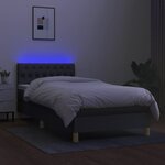 vidaXL Sommier à lattes de lit avec matelas et LED Gris foncé 90x190cm