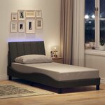 vidaXL Cadre de lit sans matelas Hanko gris foncé 90x200 cm tissu
