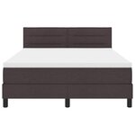 vidaXL Lit box spring avec matelas et LED Marron foncé 140x200 cm Tissu