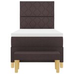 vidaXL Lit à ressorts avec matelas Marron foncé 100 x 200 cm tissu